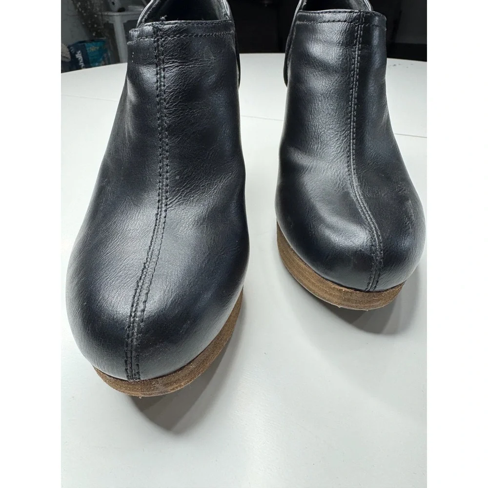 Dr. Scholls Harlin Black Wedge Booties Memory Foam Platform Ankle Boots 9.5M